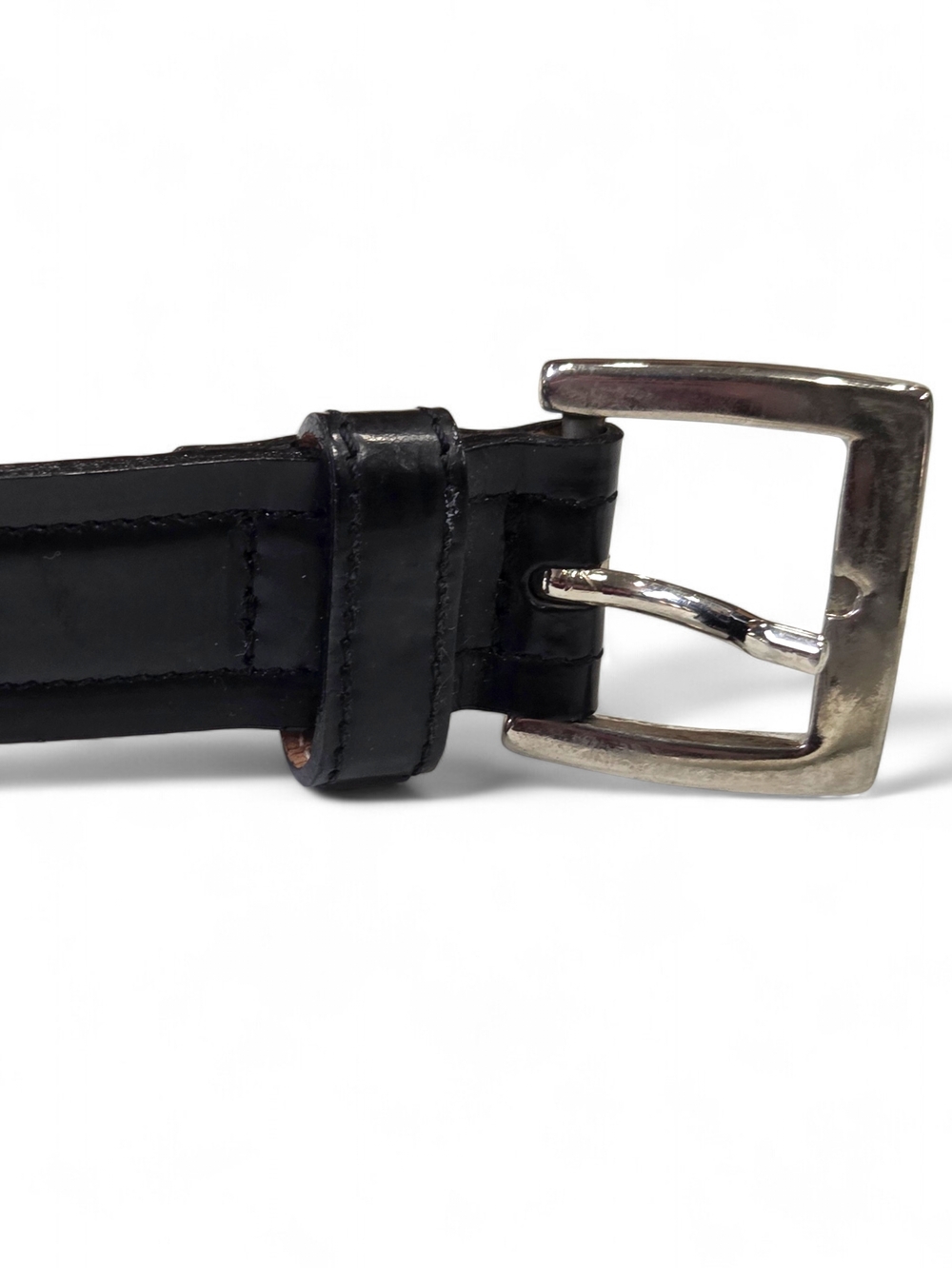 Banana Republic Black Genuine Leather Skinny Belt - Made in Italy - XS